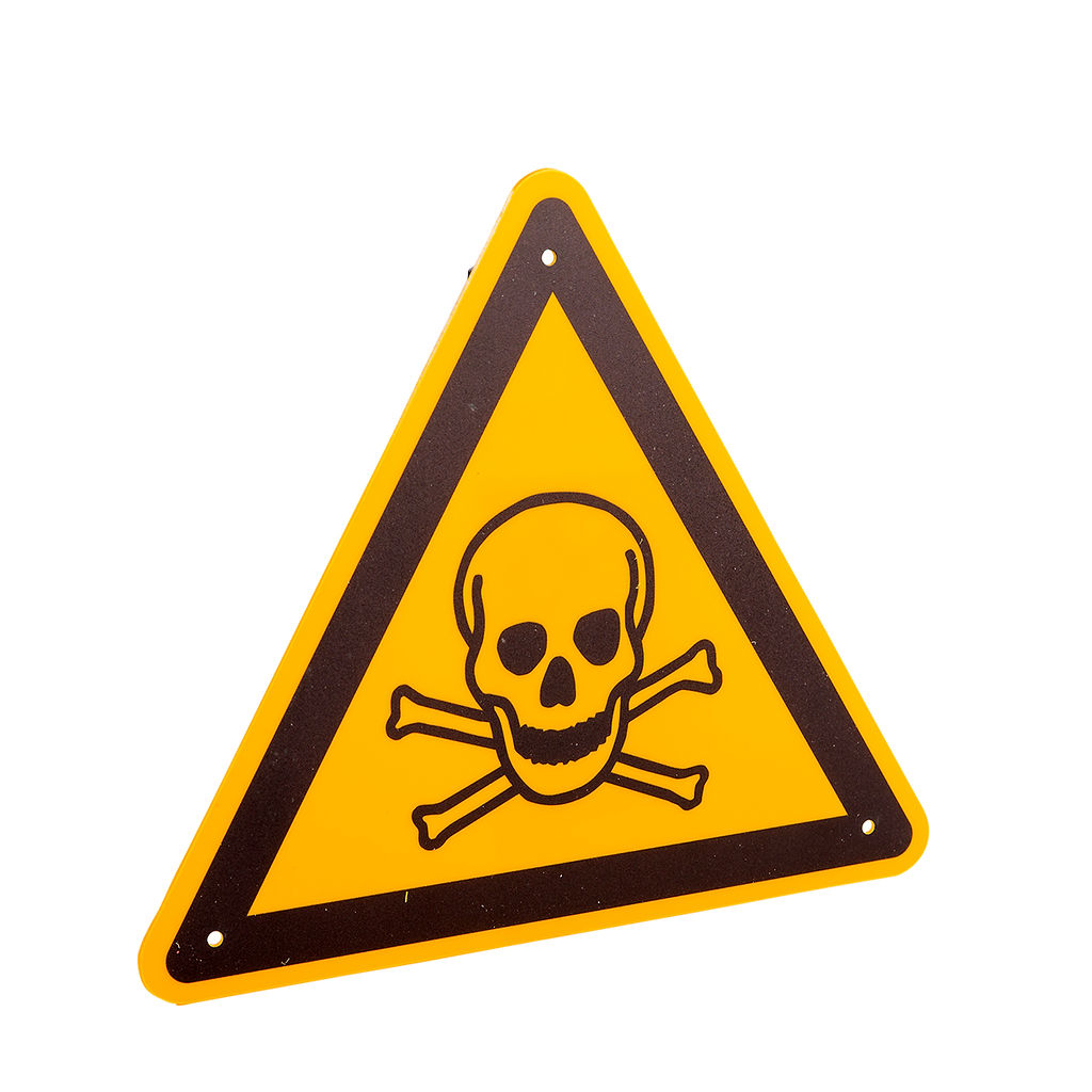 Warnschild " Warnung vor giftigen Stoffen"