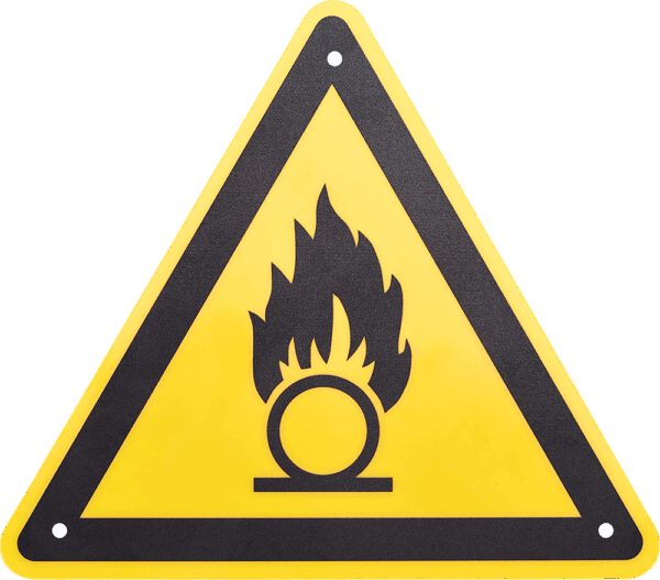 Warnschild " Warnung vor feuergefährlichen Stoffen"