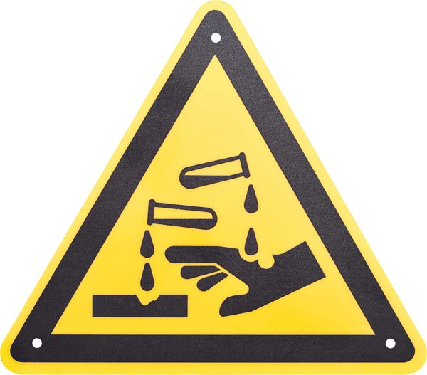 Warnschild "Warnung vor ätzenden Stoffen"