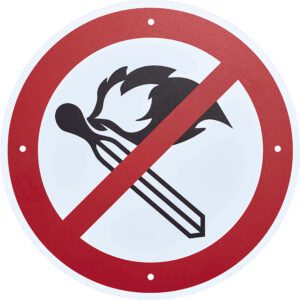 Verbotsschild "Feuer, offenes Licht und Rauchen verboten"