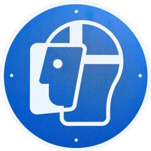 Gebotsschild "Gesichtschutz benutzen"