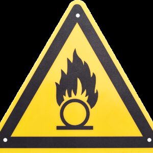 Warnschild " Warnung vor feuergefährlichen Stoffen"