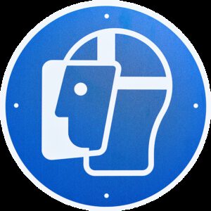 Gebotsschild "Gesichtschutz benutzen"