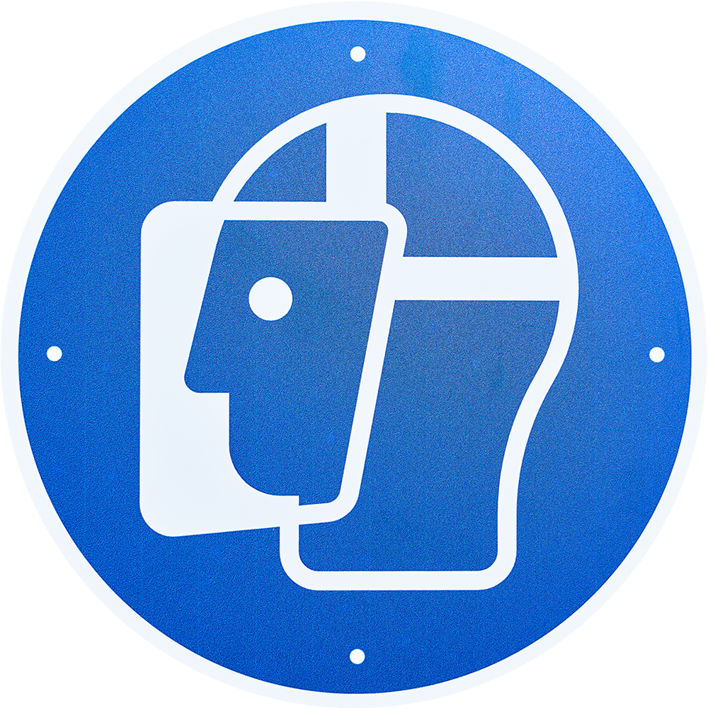 Gebotsschild "Gesichtschutz benutzen"